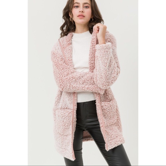 Hooded Oversized Sherpa Fleece Teddy Jacket - Picture 2 of 3